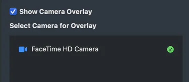 Select area/display/camera/mic