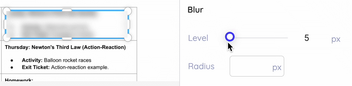 how to adjust the level of blurriness