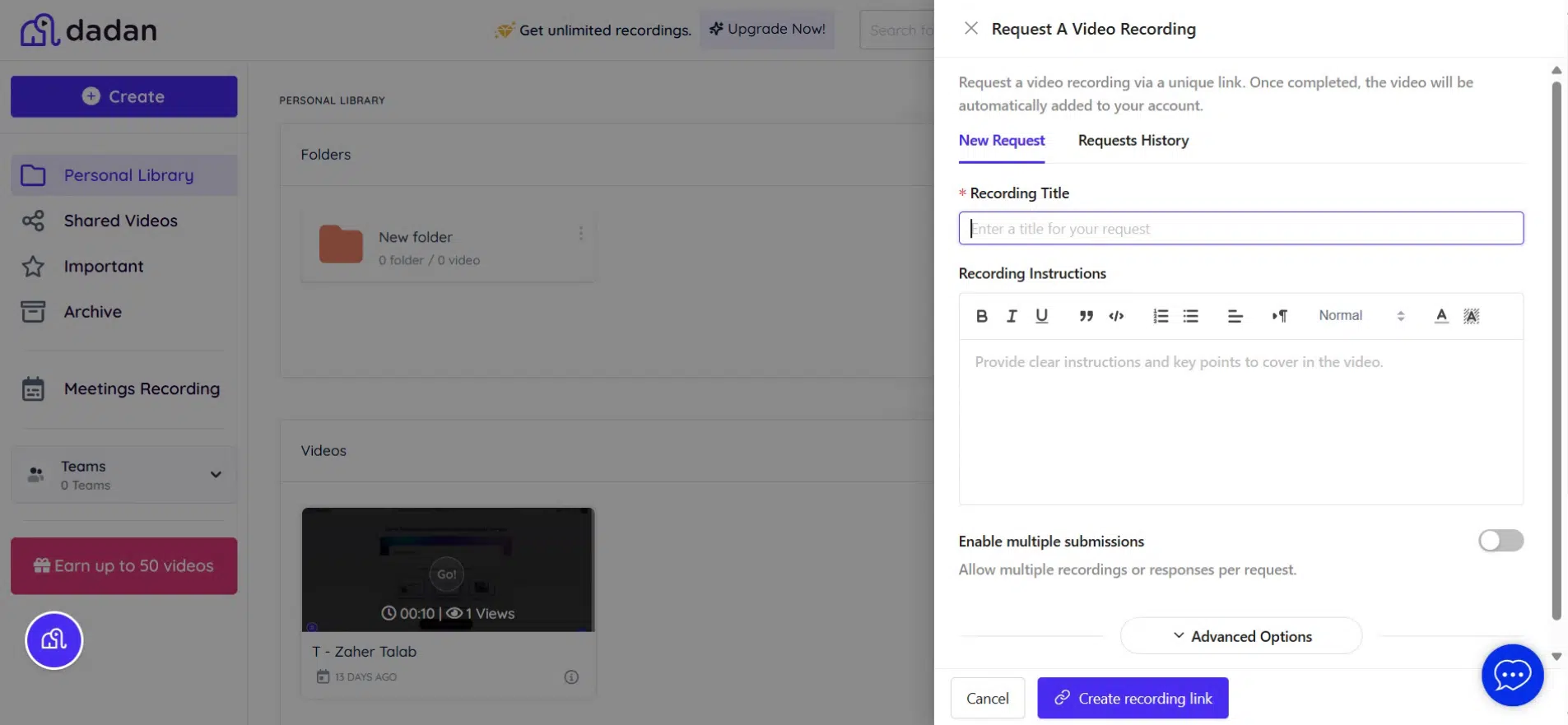 Request A Video Recording Request A Video Recording