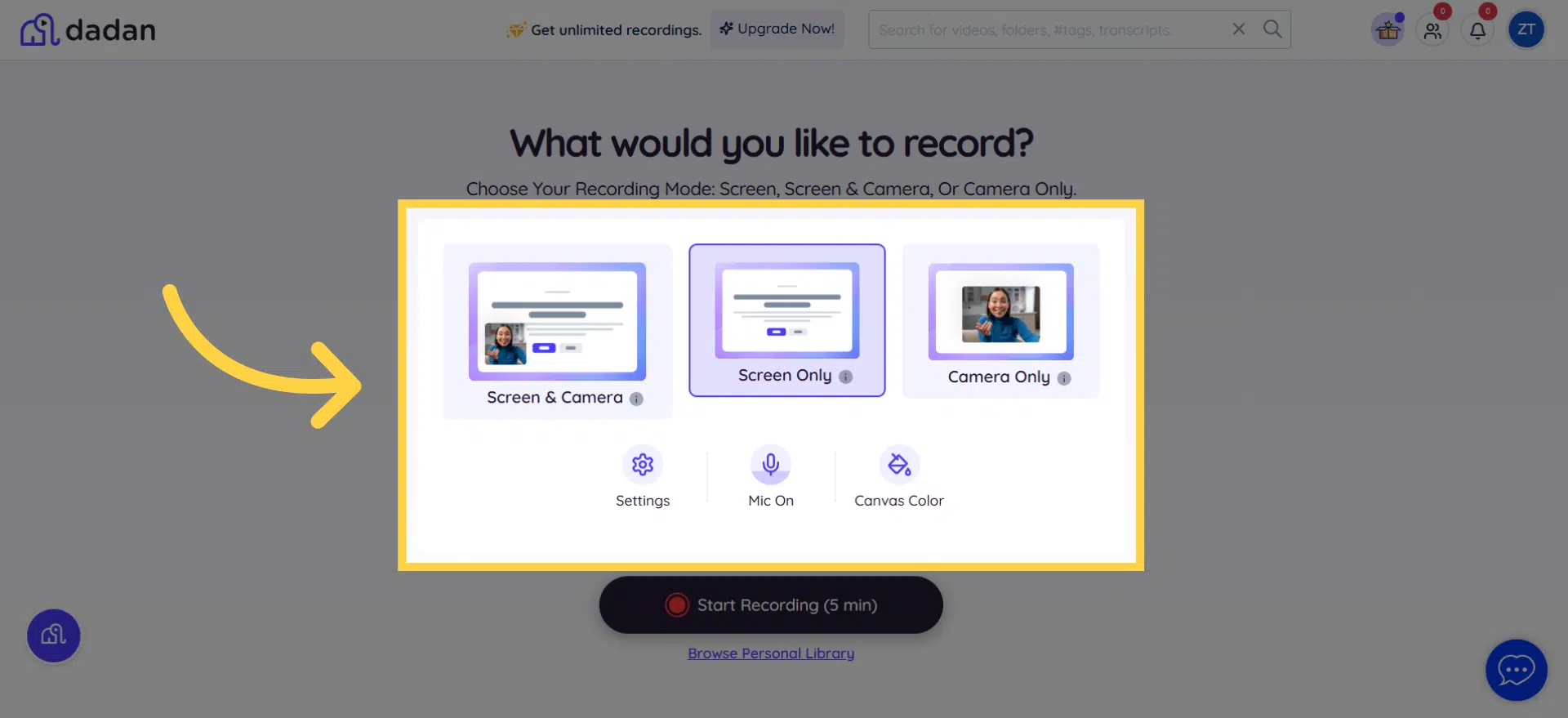 Configure Recording Settings