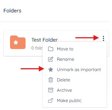 Unmark as Important option