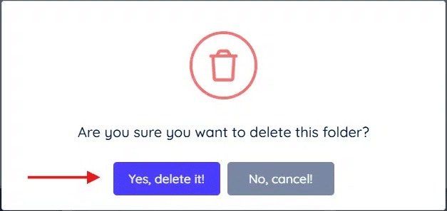 How to delete folders in dadan 1 Delete Folder Confirmation