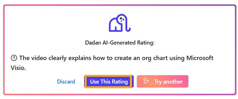 Click Use This Rating