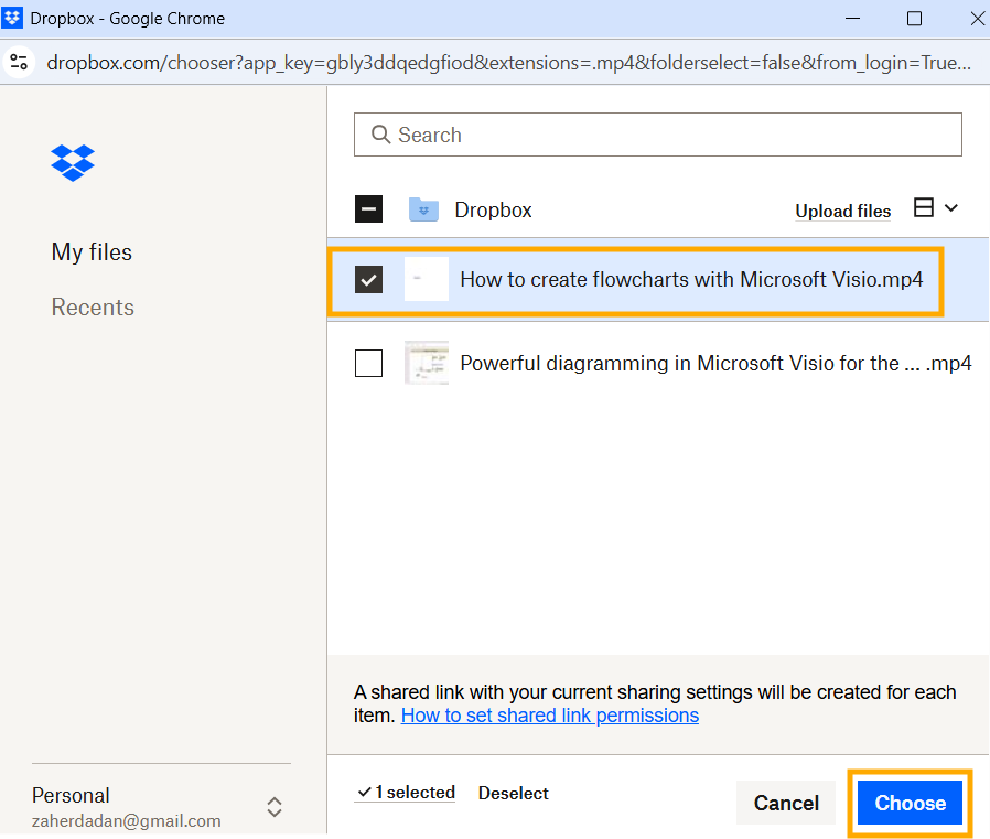 Select the video file