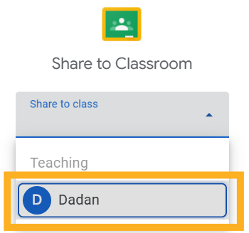 "Share to Classroom" dialog