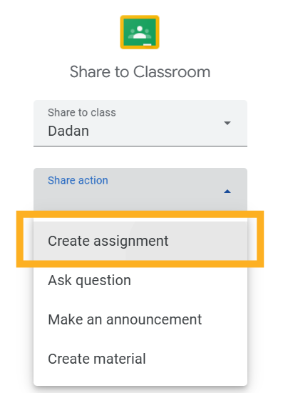Select a share action
