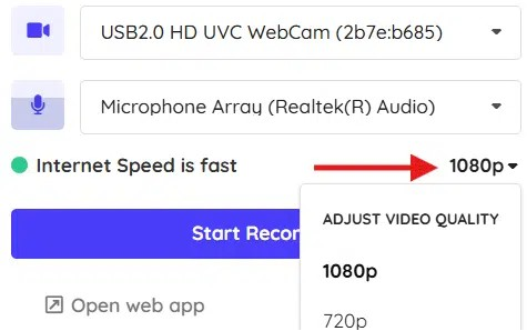 Choose Recording Quality