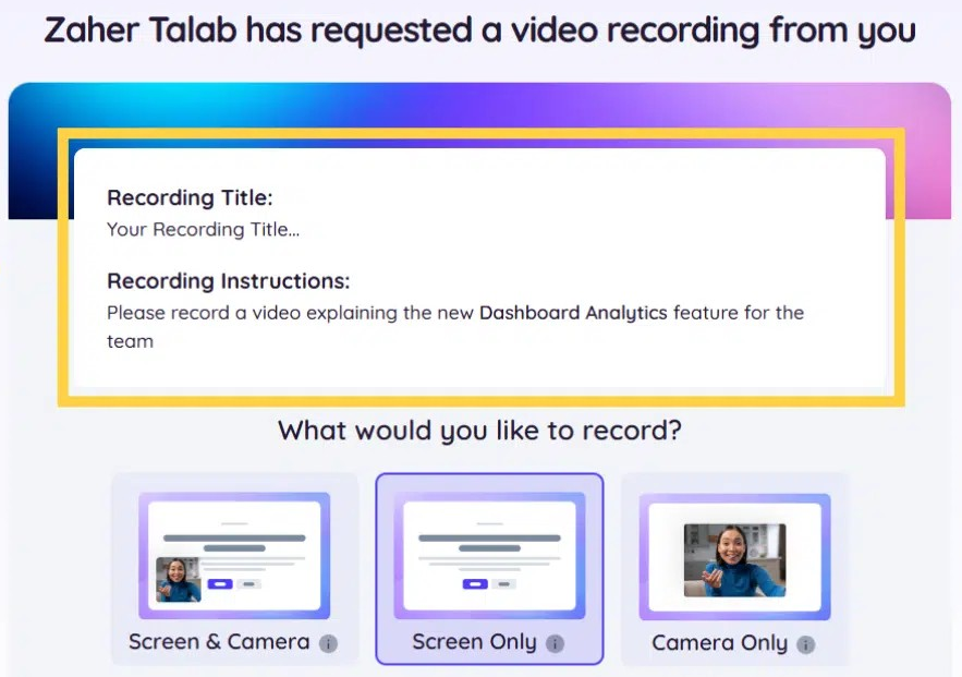 Screen for recording