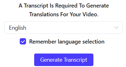 Click Generate Transcript