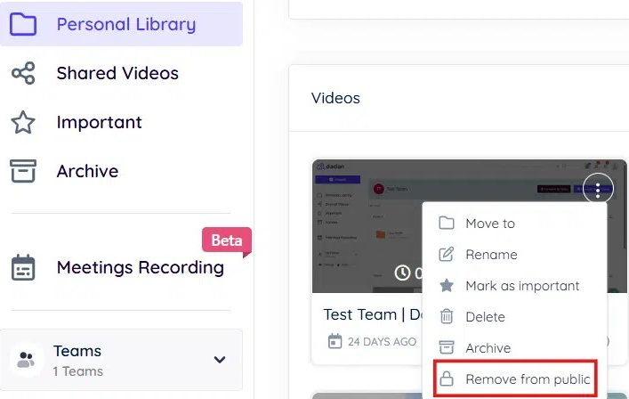 Remove folder from public