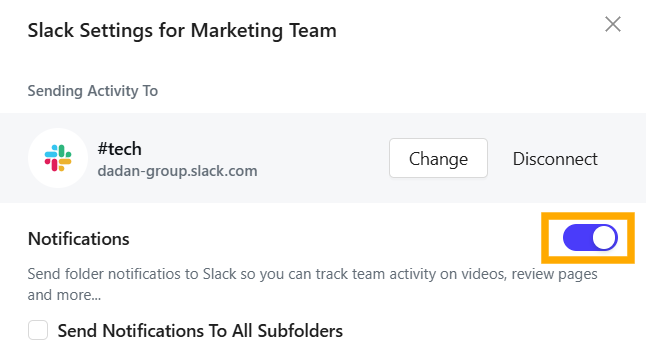 Notifications switch