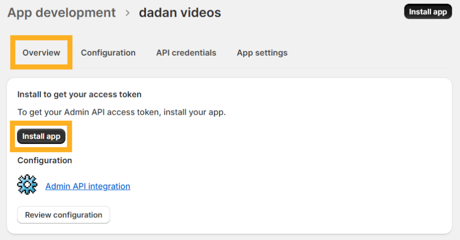 Navigate to the Overview tab