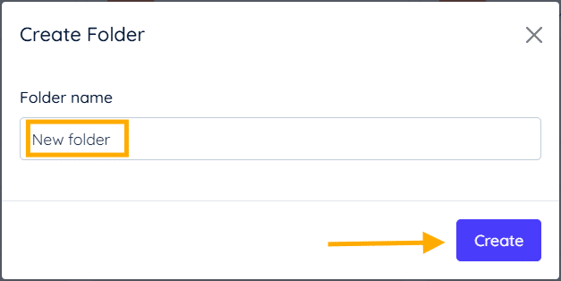 Create Folder dialog