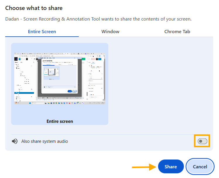 Select what to record