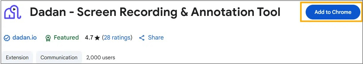 Add to Chrome button