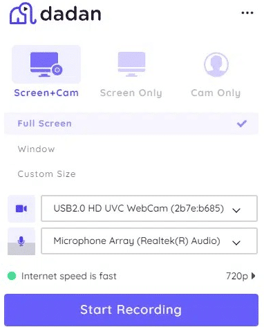 dadan desktop interface