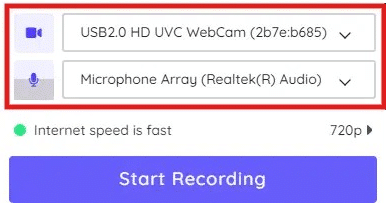 Select Camera & Microphone