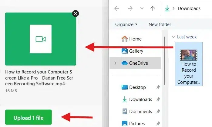 Upload Video - Drag and Drop Video