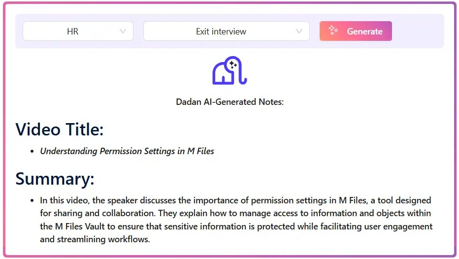 dadan's AI Video Note Taker