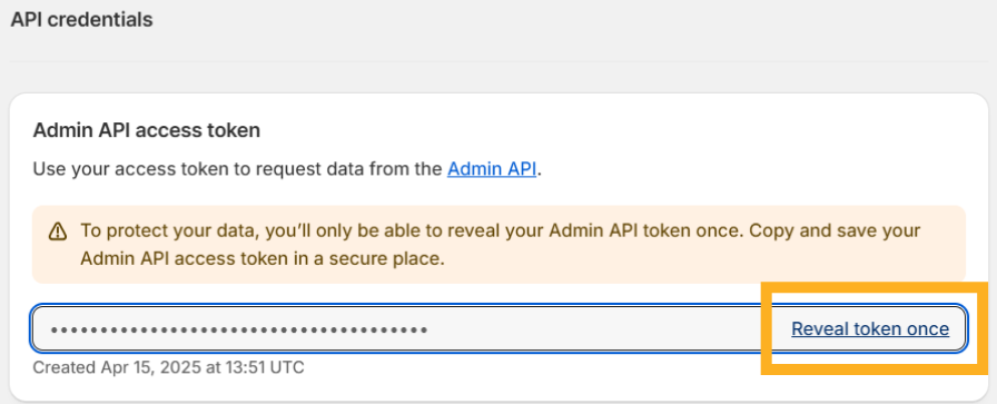 Click Reveal token once