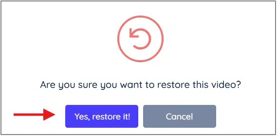 Restore Folder Confirmation