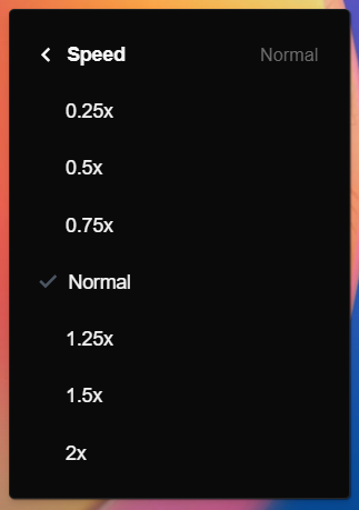 Select your desired speed