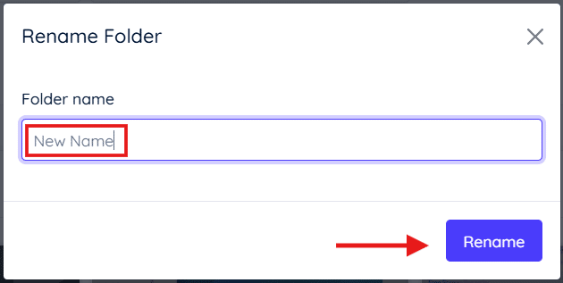 Rename Folder dialog box