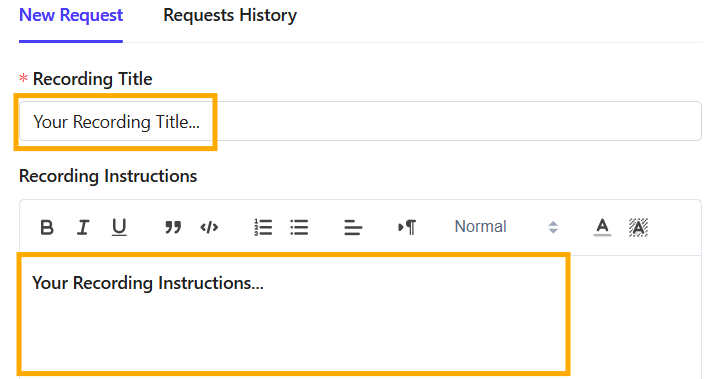 Enter the request details