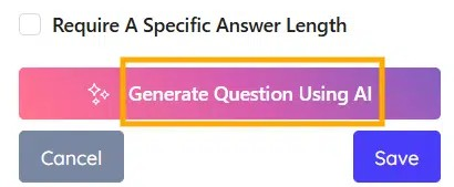 Click Generate Question Using AI Click Generate Question Using AI