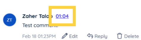 Timestamp on the comment