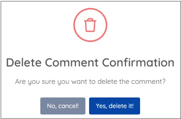 Confirm or cancel the deletion