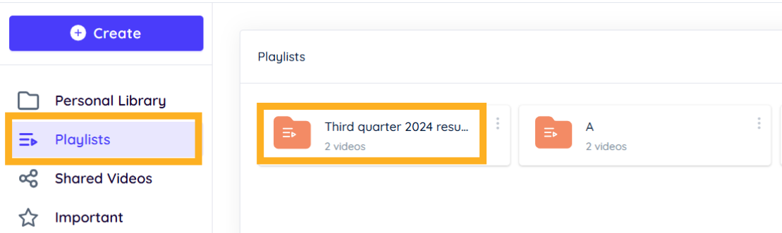 Click on a playlist name