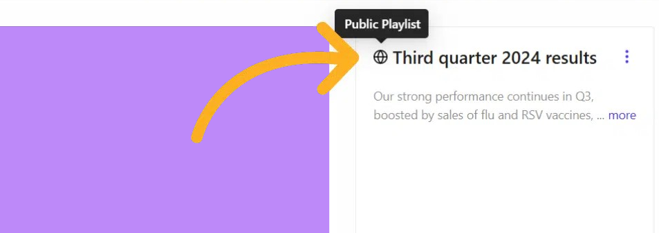 Public playlist shows a globe icon