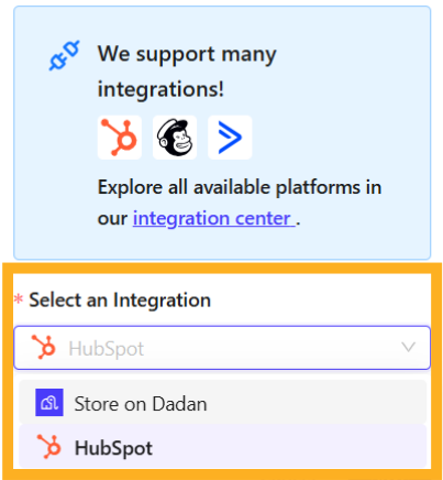 Select an Integration Select an Integration