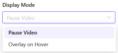 Choose Overlay on Hover or Pause Video