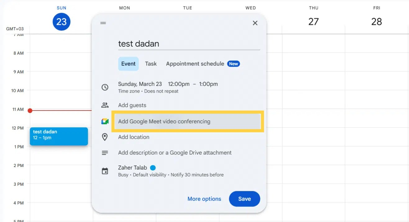 Add a Google Meet link