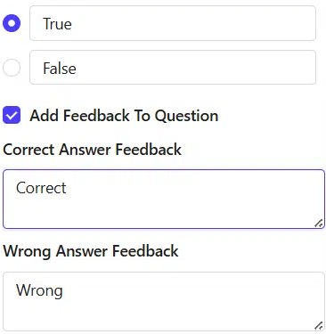 True or false question options