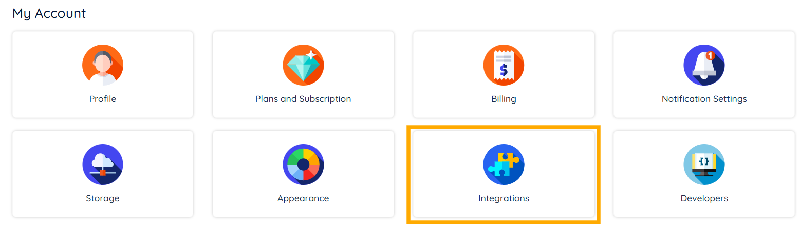 Click the Integration section Click the Integration section