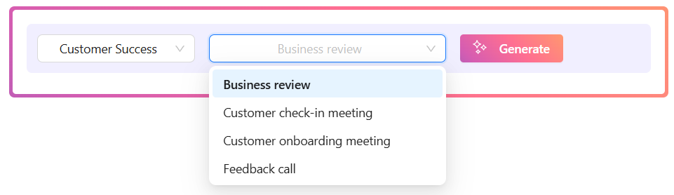 Customer success templates