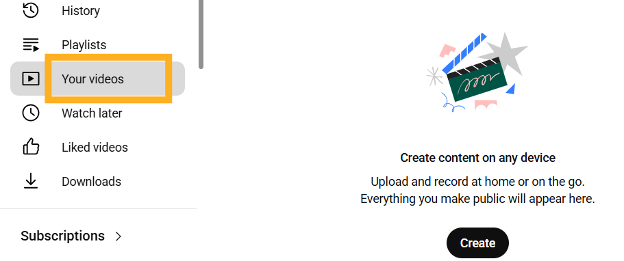 Click on Your videos