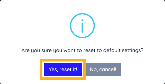 The confirmation dialog