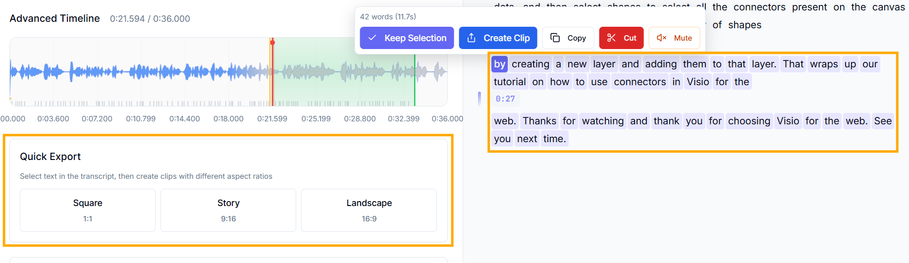 Select Text for Clipping