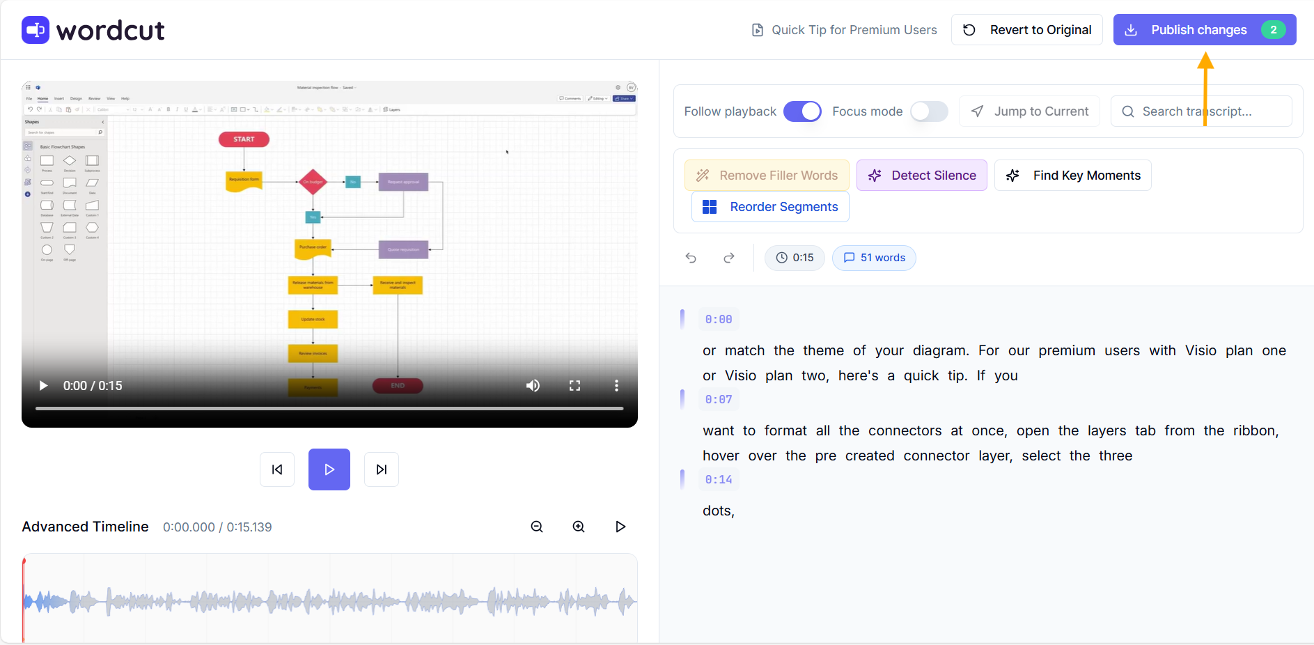 Click Publish changes