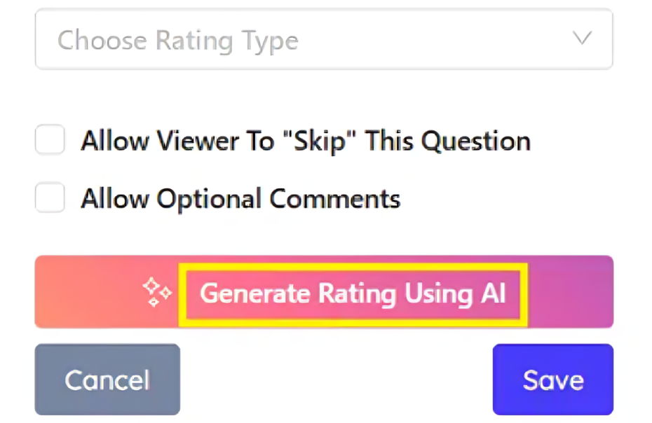 Click Generate Rating Using AI