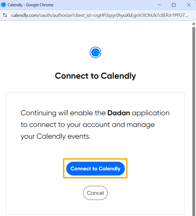 Click Connect to Calendly