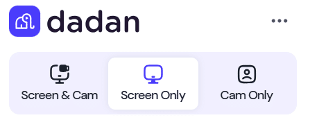 Dadan recording options