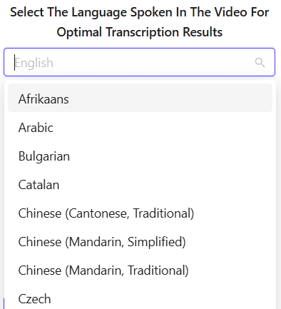 Confirm language support Confirm language support