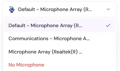 Confirm the correct input device