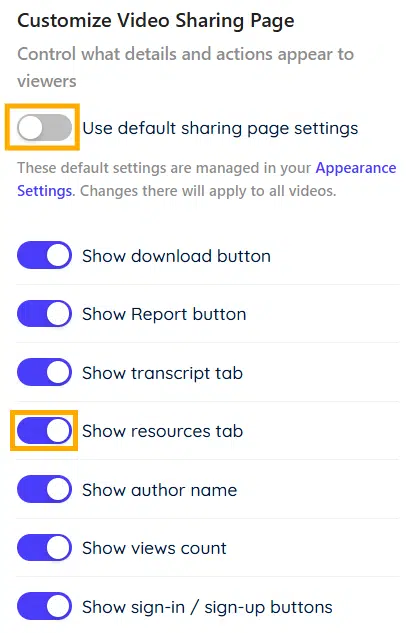 Disable show resources tab