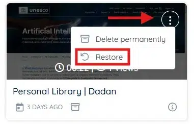 Click Restore